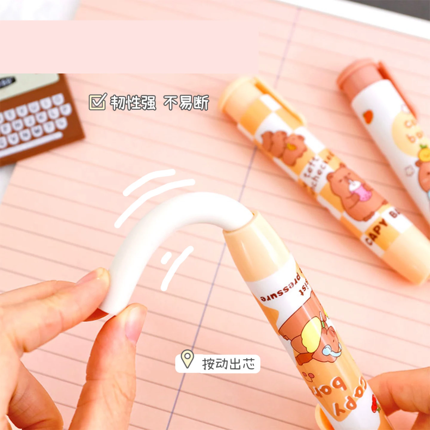 Kawaii Capybara Press Eraser Aesthetic School Supplies All For School Korean Stationery Back To School Student Supplies