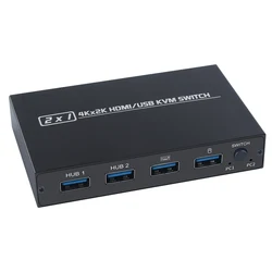 AIMOS AM-KVM 컨버터, HDMI, USB, KVM 스위치, 지지대 HD, 2K * 4K, 2 호스트 공유, 모니터, 키보드, 마우스 세트 1 개, 201CL, 2 인 1