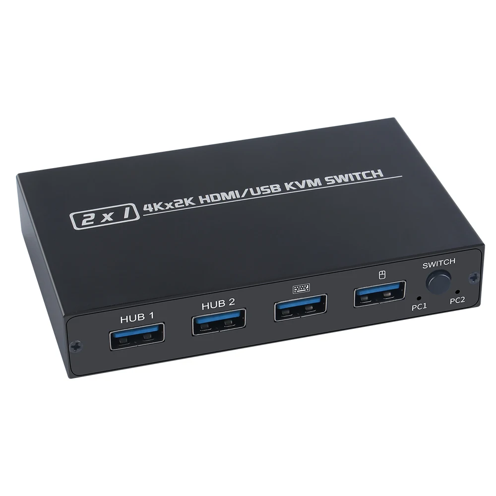 AIMOS AM-KVM Convertor 201CL 2-in-1 HDMI/USB KVM Switch Support HD 2K*4K 2 Hosts Share 1 Monitor/Keyboard& Mouse Set