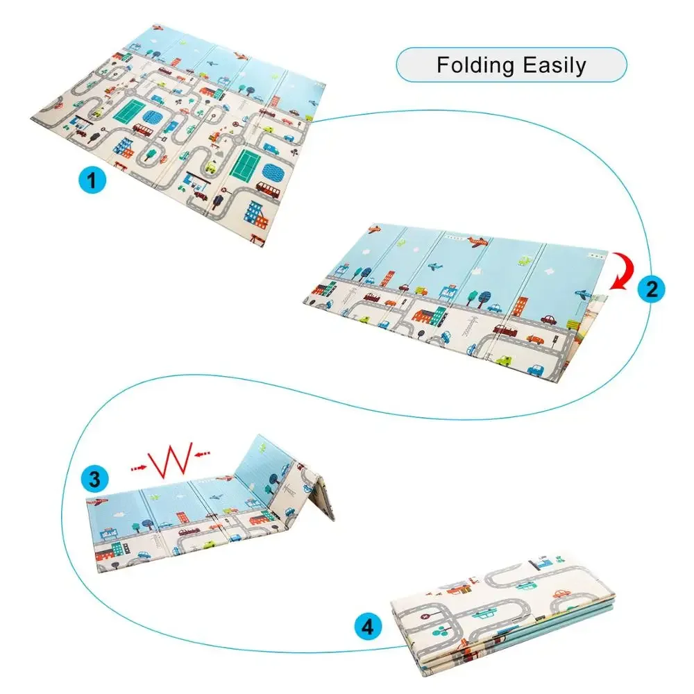 طوي الزحف السجاد الاطفال لعبة النشاط البساط بطانية قابلة للطي ألعاب تعليمية الطفل تلعب حصيرة مقاوم للماء XPE لينة الطابق Playmat