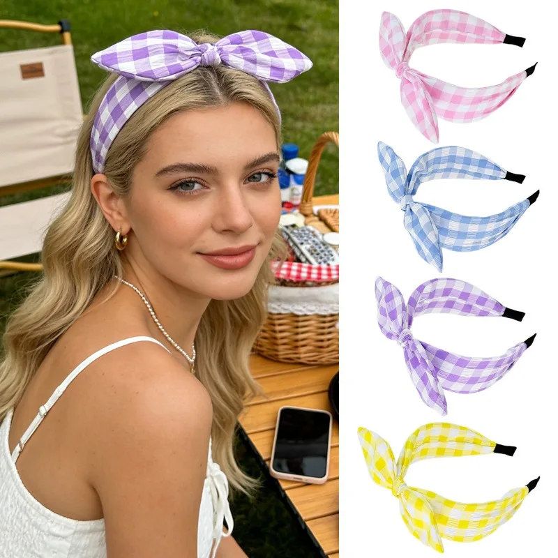 

1 шт. Милая повязка на голову с бантом для женщин, очаровательный дизайн в стиле преппи, модный вневременной аксессуар, стильный головной убор для девушек, новинка для повседневных образов