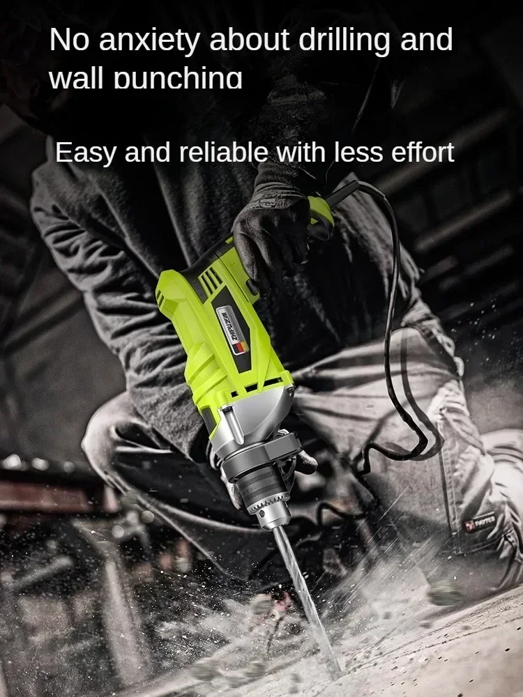 220V High Power Impact Drill for Home Use with Multi-Function Pistol Drill and Small Electric Hammer