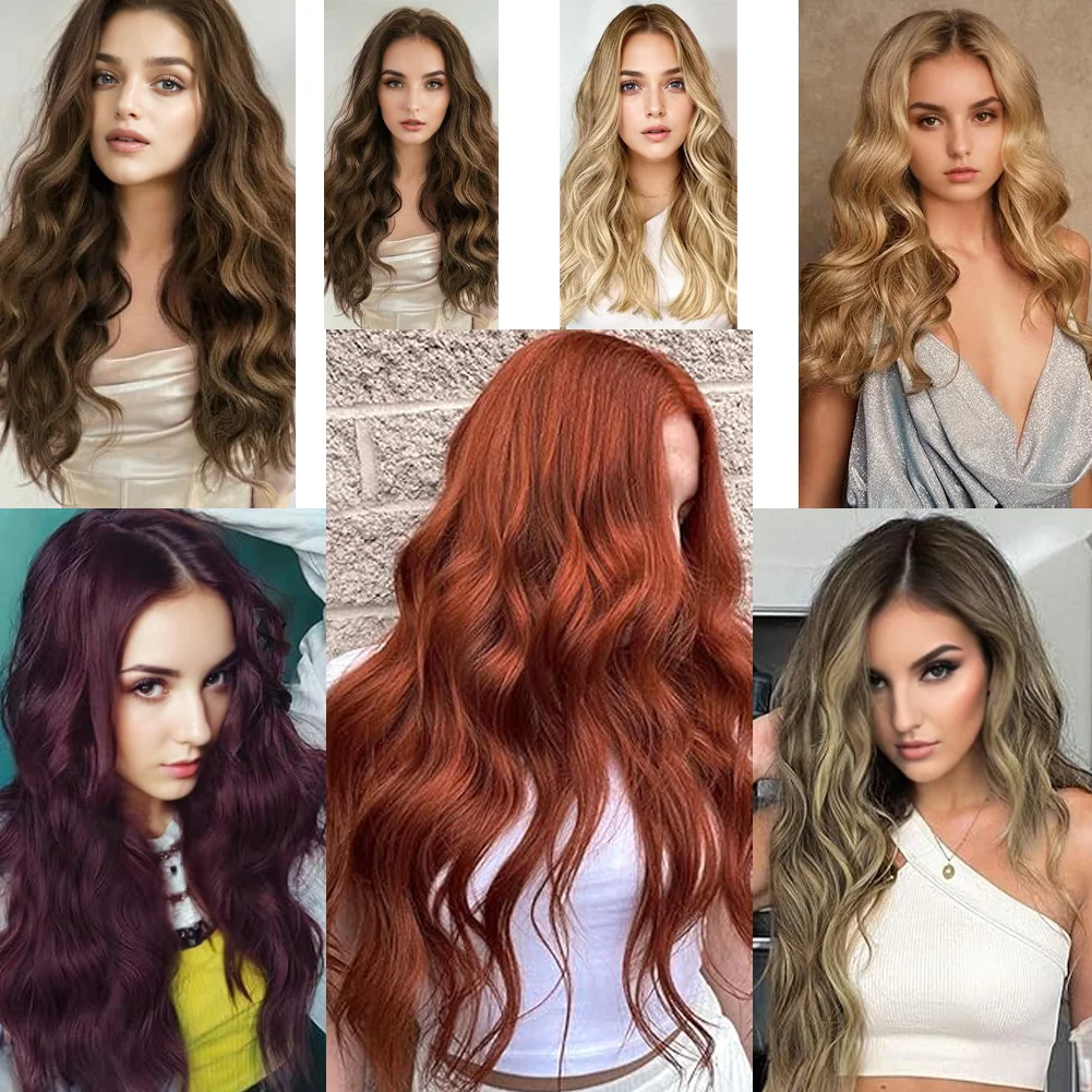 Clip In Hair Extensions 12PCS Thick Long Loose Waves Hair Extensions 24 INCH Natural Soft Waves Wavy Hairpieces for Women - view 6