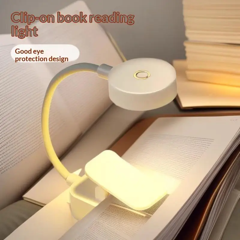Hot USB Rechargeable Clip On LED Reading Lamp Flexible Gooseneck Eye Protection Book Light For Student Study Bedroom Travel Use