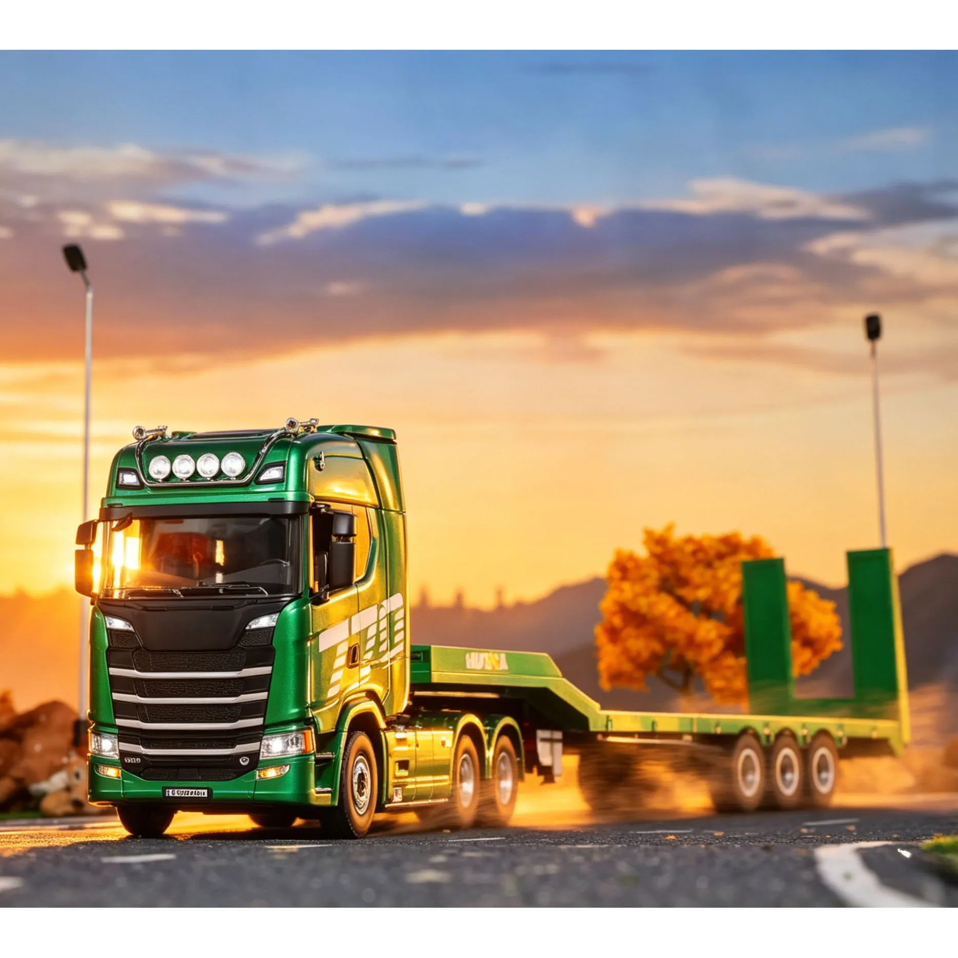 

1:18 Scale 770S RC Tractor Truck HUINA 1501 Plastic RTR Lorry Cars Remote Control Car Model with Battery Light Sound Boys Toys