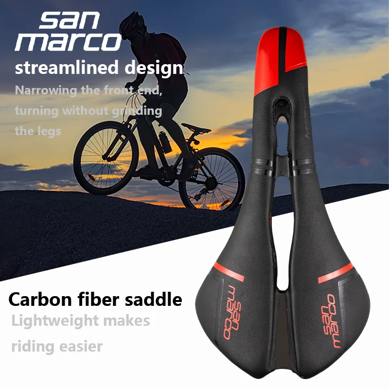 خفيفة سان ماركو الكربون دراجة السرج الطريق الجبلية مقعد دراجة Sanmarco TT الترياتلون السرج سباق الدراجة 143 مللي متر الدراجة اكسسوارات #5