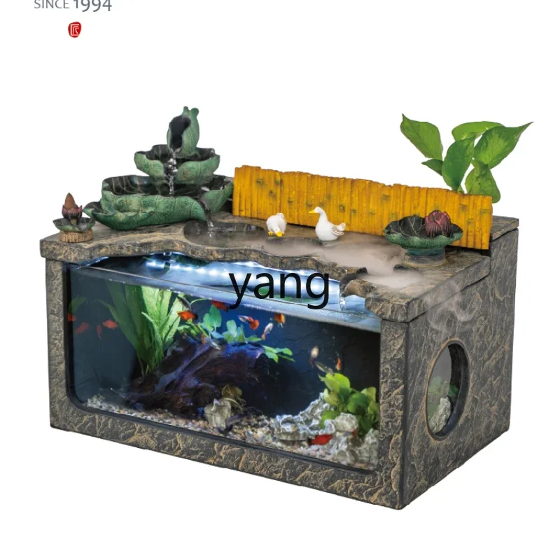 

L'm'm living room fish tank flowing water ornament circulating water office desktop landscaping decoration