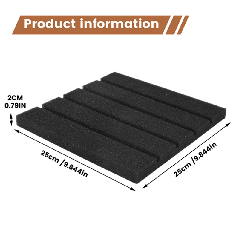 AA05 6Pcs Recording Studio Soundproofing Acoustic Panels Foam Thick Sponge Light Weight Absorption Acoustic