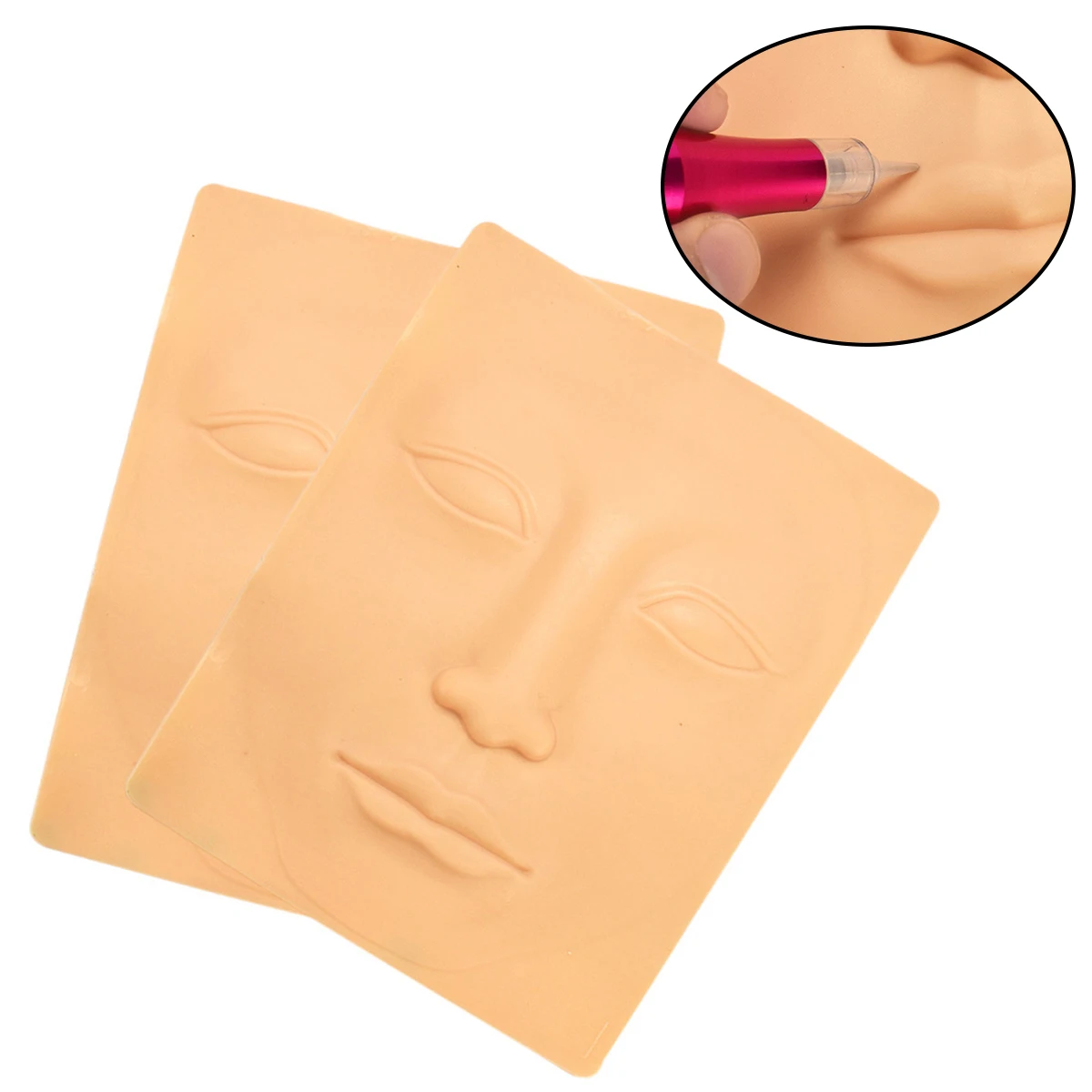 

2 Pcs Eyebrow Practice Skin Microblading Makeup Silicone Three-dimensional 3D Fake