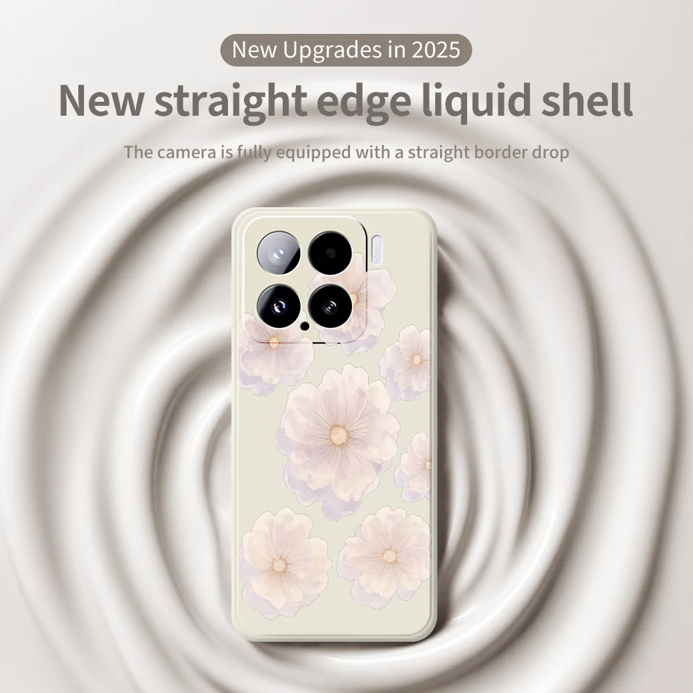 Light Pink Floral Phone Case For Xiaomi Mi 15 Ultra Mi 14T 13T 12T 11T Pro Cover For Xiaomi Mi 13T Pro Mi 11T Pro Silicone Cases
