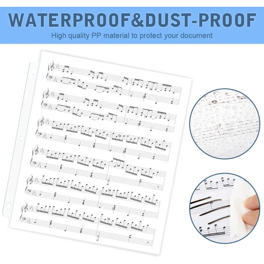 70Pack Sheet Protectors Clear Heavy Duty Plastic Page Protectors for 3 Ring Binder Top Loading Sheet Protectors 8.5 x 11 for Ph