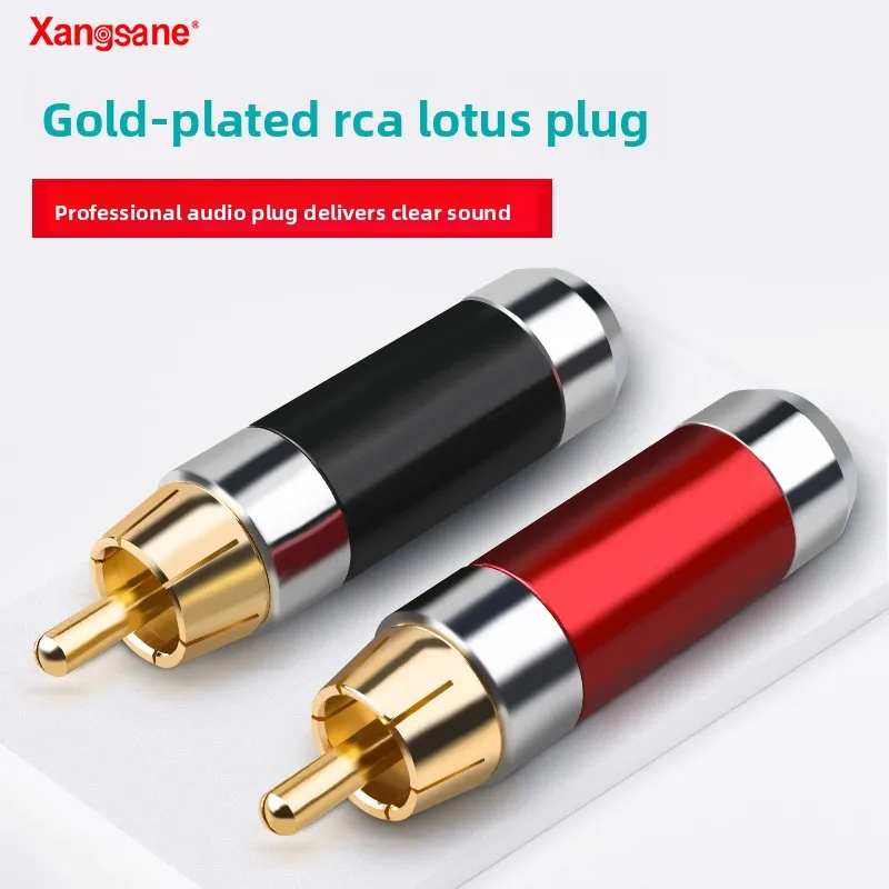 Xangsane/Elephant God, Pure Copper Gold Plated RCA Lotus Head HiFi Audio Mixer Audio Terminal Plug