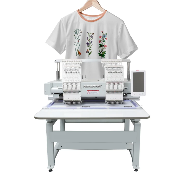 2025 مصنع رخيصة التسليم السريع 2 رئيس آلة التطريز المسطحة المحوسبة آلة التطريز الجديدة للتي شيرت