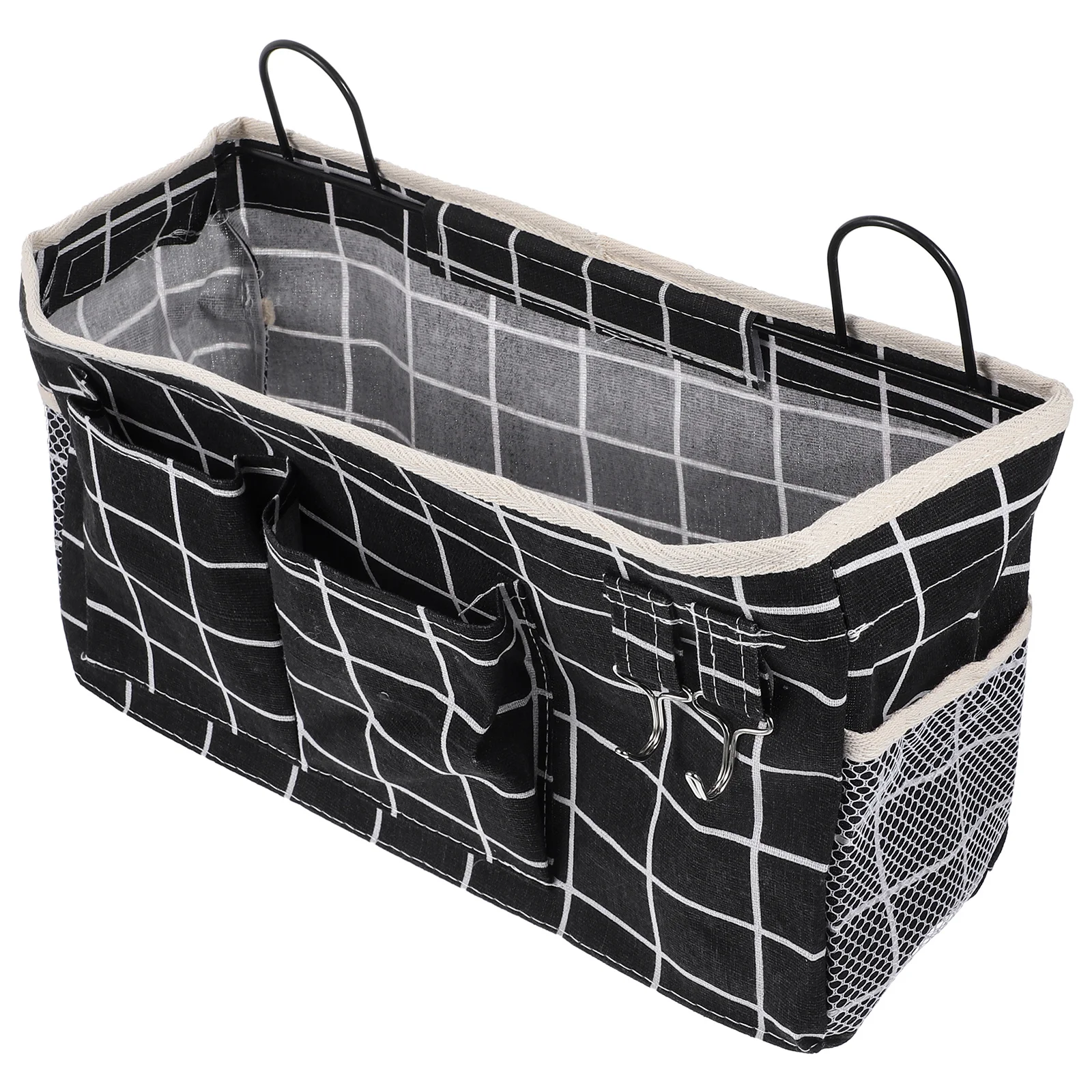 

Hanging Wall Organizer Linen Storage Basket for Bedside with Multiple Pockets Suitable for Books Laptops and More