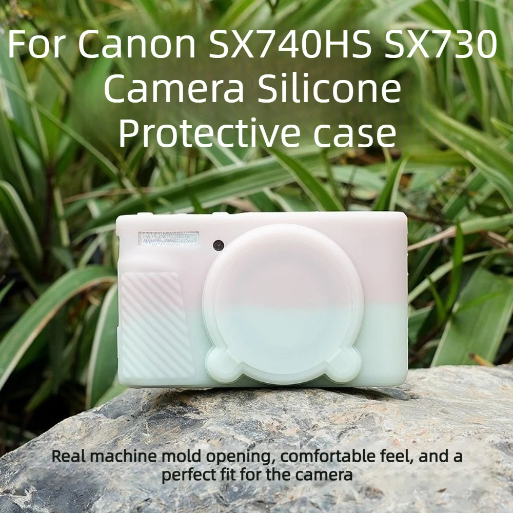 Soft Camera Silicone Case For Canon PowerShot SX740 HS SX730HS Rubber Bag Cover With Lens Protector Cap+1 PCS Free Cleaning Pen