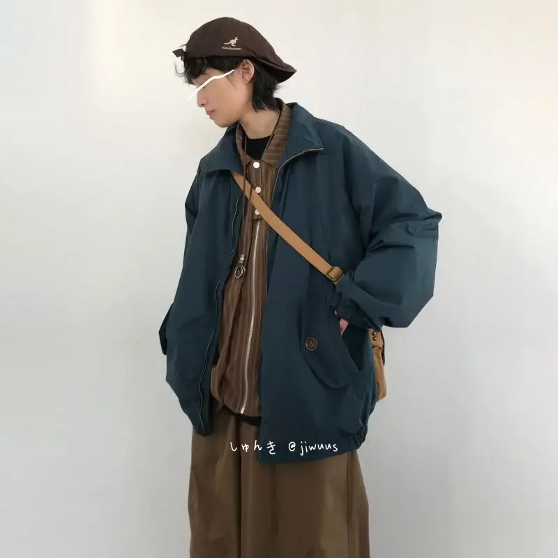 

Jiwu jiwuus Japanese workwear vintage casual jacket American retro layered loose jacket men and women Harajuku retro comfortable