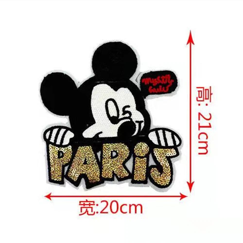 Disney Cute Mickey and Minnie Anime Cartoon Image Ironing Patch Clothing Sticker Embroidery Patchwork Accessories Badge DIY