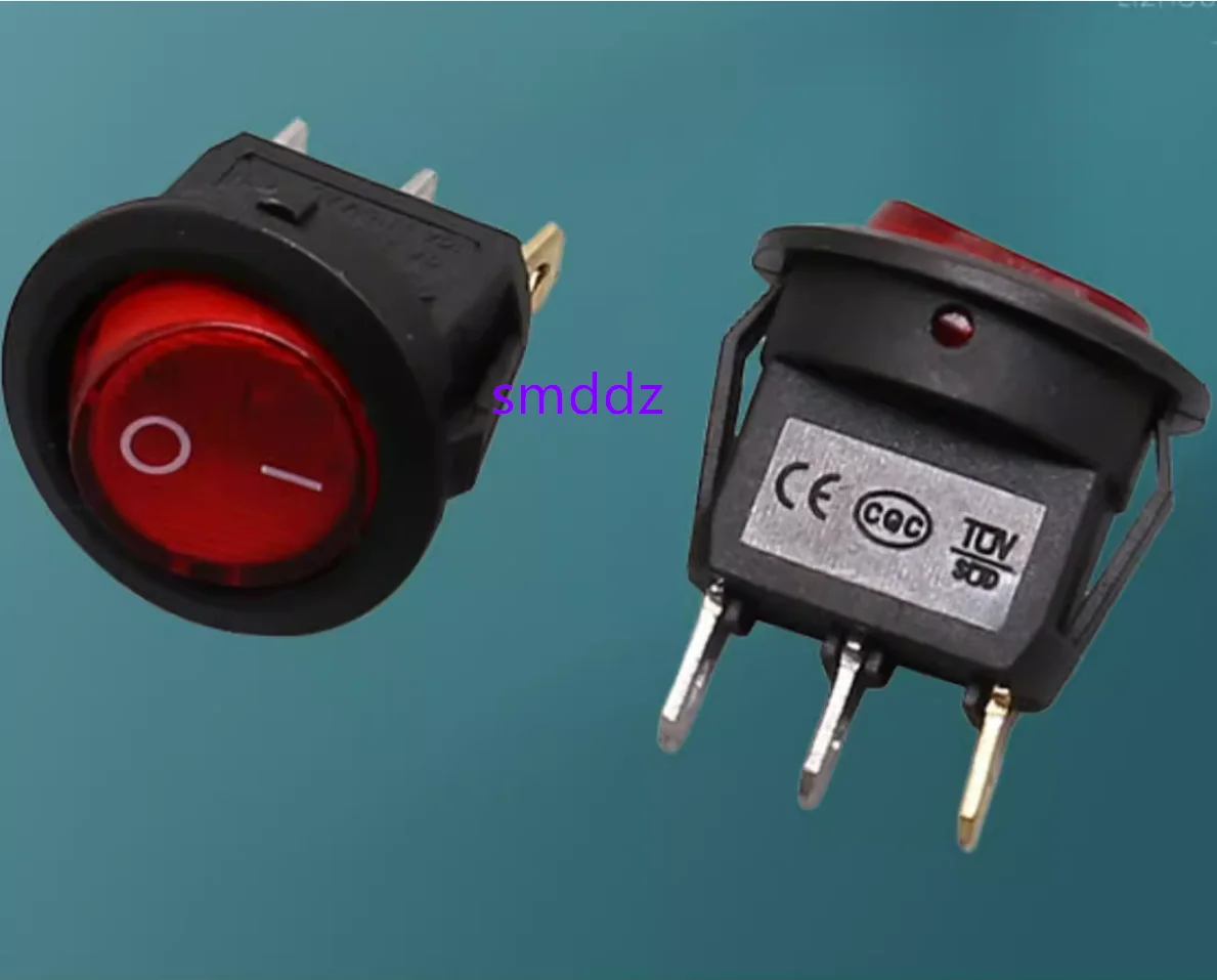 20pcs / Circular boat type switch KCD1-105 with a hole of 20MM, 2-speed three pin light rocker switch button power supply