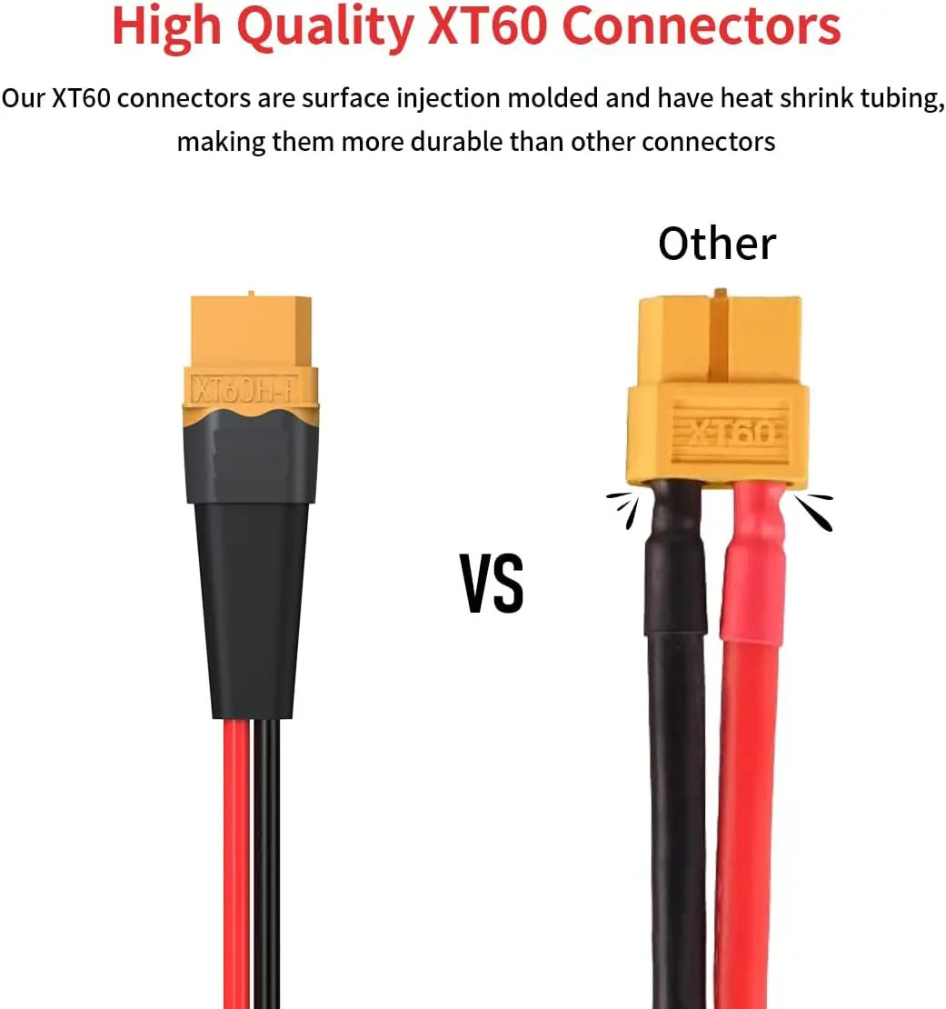 10AWG 2FT XT60 Extension Cable 2 6 10 20 35 50 75 100FT XT60 Female to Male Connector for RC Battery Portable Power Station