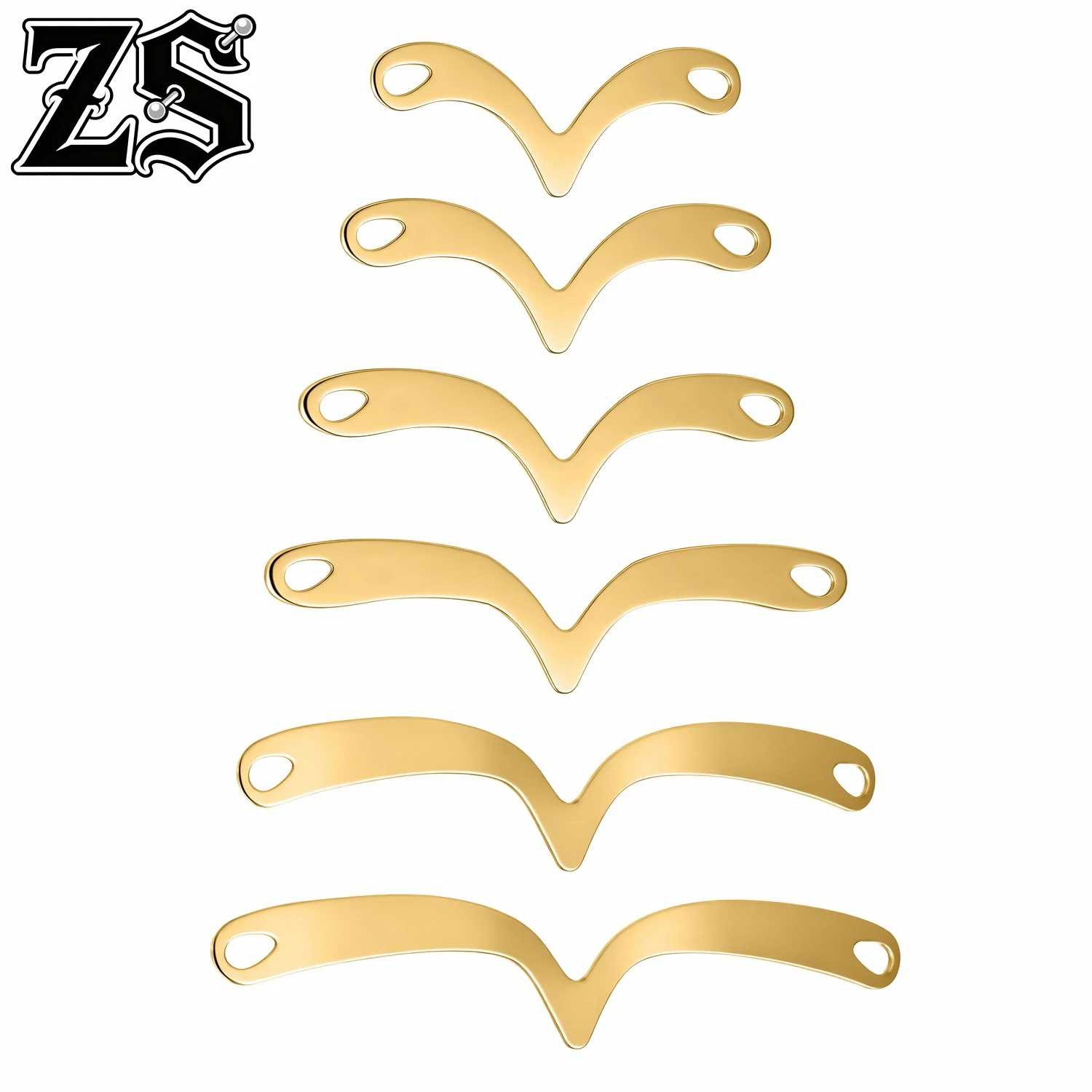 ZS 1 PC 20G Punk Stainless Steel Nose Bridge Piercings Unisex Nose Studs Curved V-Shaped Connecting Nostril Piercing Accessories