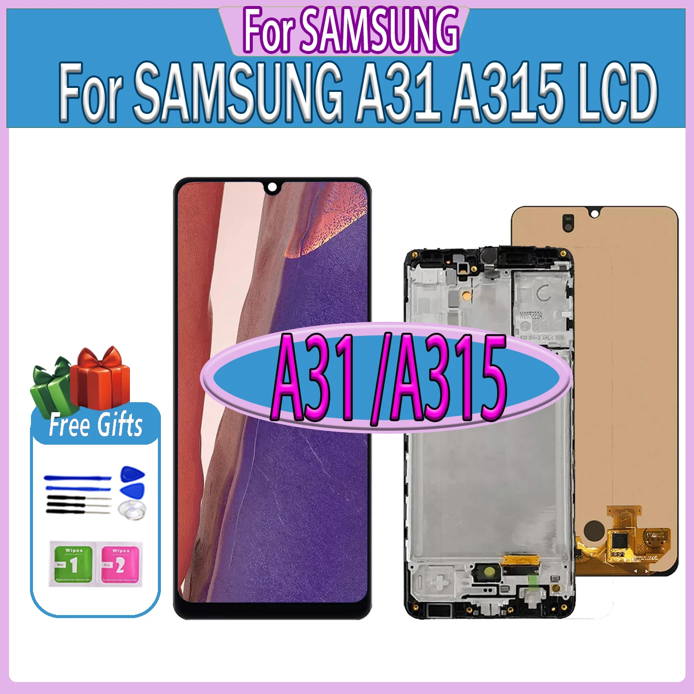 High quality AMOLED For SAMSUNG GALAXY A31 A315 LCD Display Touch Screen For Samsung A315G SM-A315F Digitizer Assembly