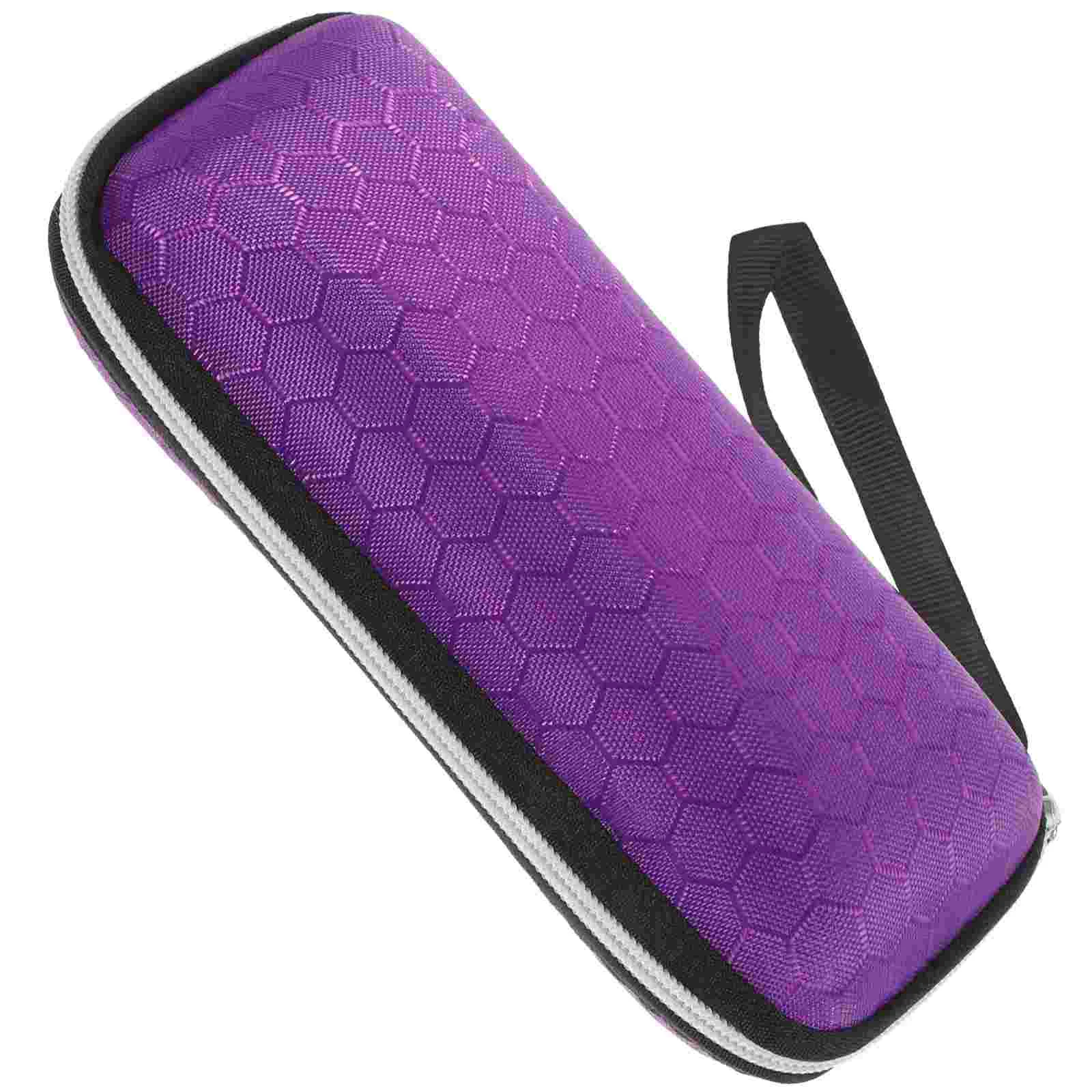 1pc Zipper Eyeglasses Case Honeycomb Pattern Glasses Case Sunglasses EVA Box Protector with Zipper (Purple)