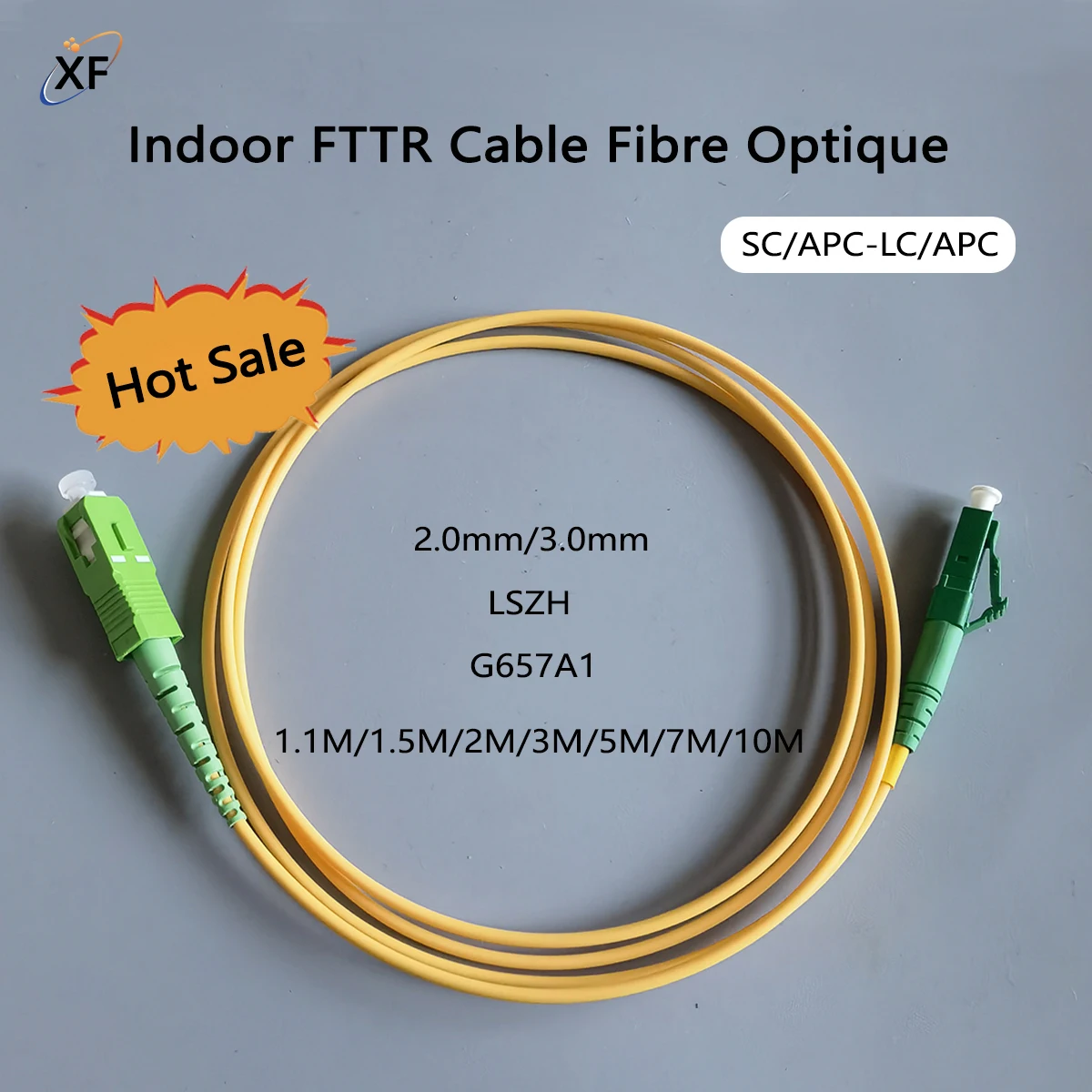 

Fiber Optic Cable SC/APC-LC/APC LSZH G657A1 2.0/3.0mm 1.1/1.5/2/3/5/7/10M Indoor FTTH Optical Jumper Cable Extension Cord