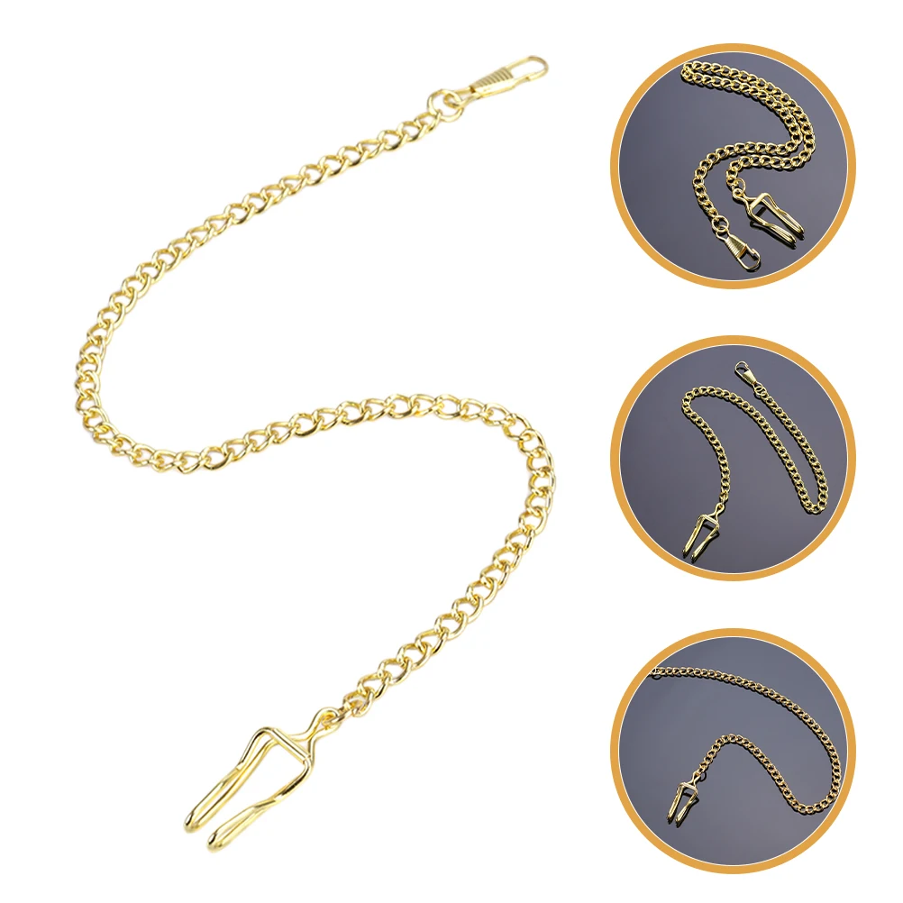 

2pcs Pocket Vintage Alloy Chain For Men Women Adjustable Necklace Vest Waistcoat Chain Wallet Accessories Durable Simple Stylish