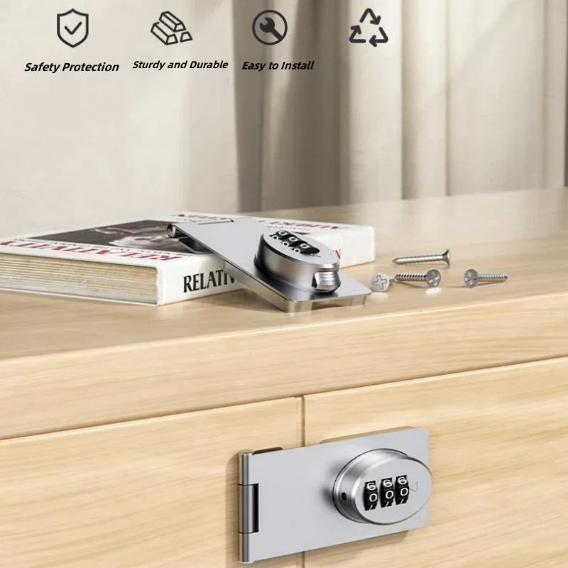 Security Slide Door Bathroom Outdoor Password Locks Door Mechanical Latch Lock forSmall Doors Cabinets Barn Garage Garden