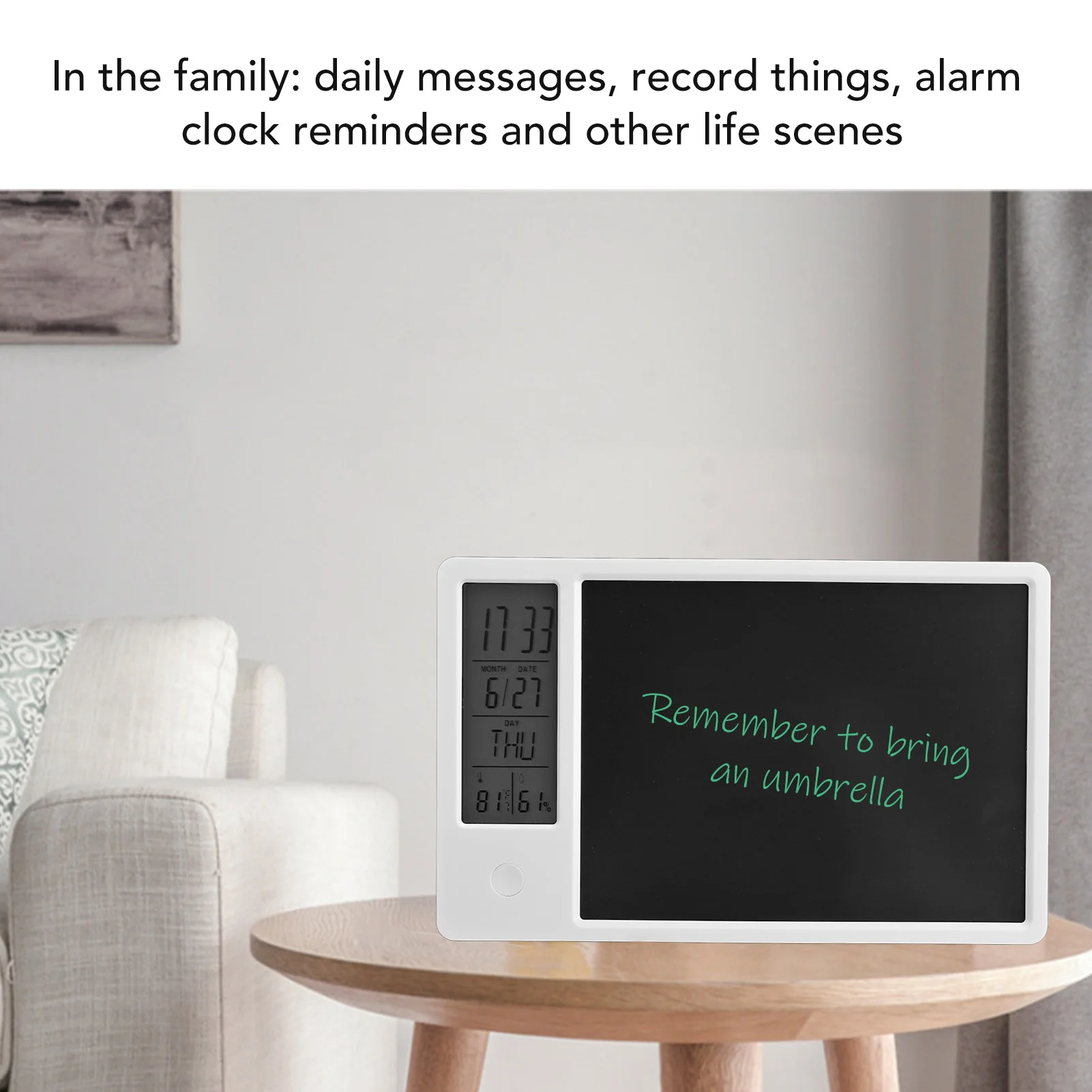 10 Inch LCD Writing Tablet Rechargeable Erasable Electronic Doodle Board with Digital Clock Calendar for Office Business Home