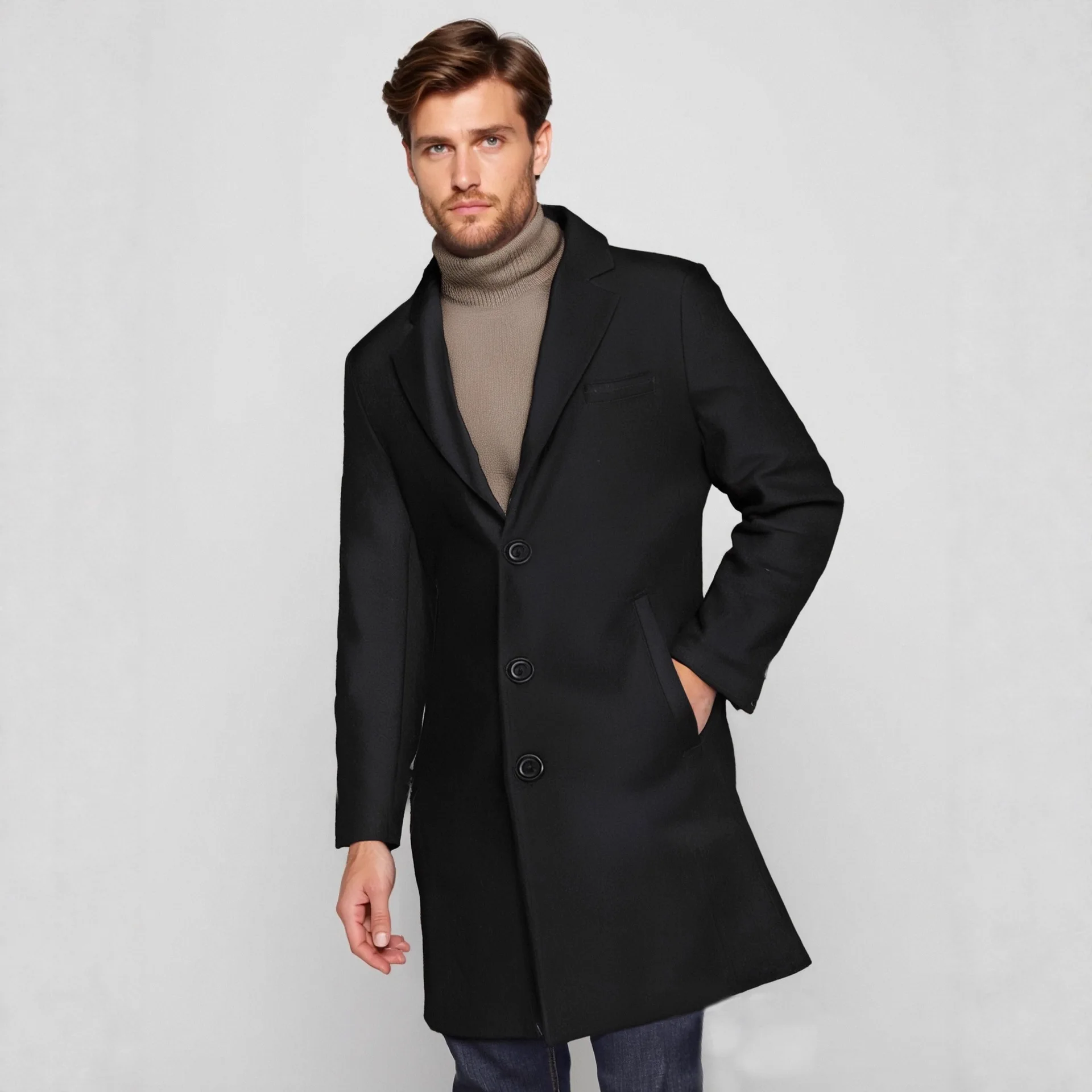 

Slim-fit Business Elegant Trench Coat Classic Casual Fashion High-end Medium And Long Trench Coat