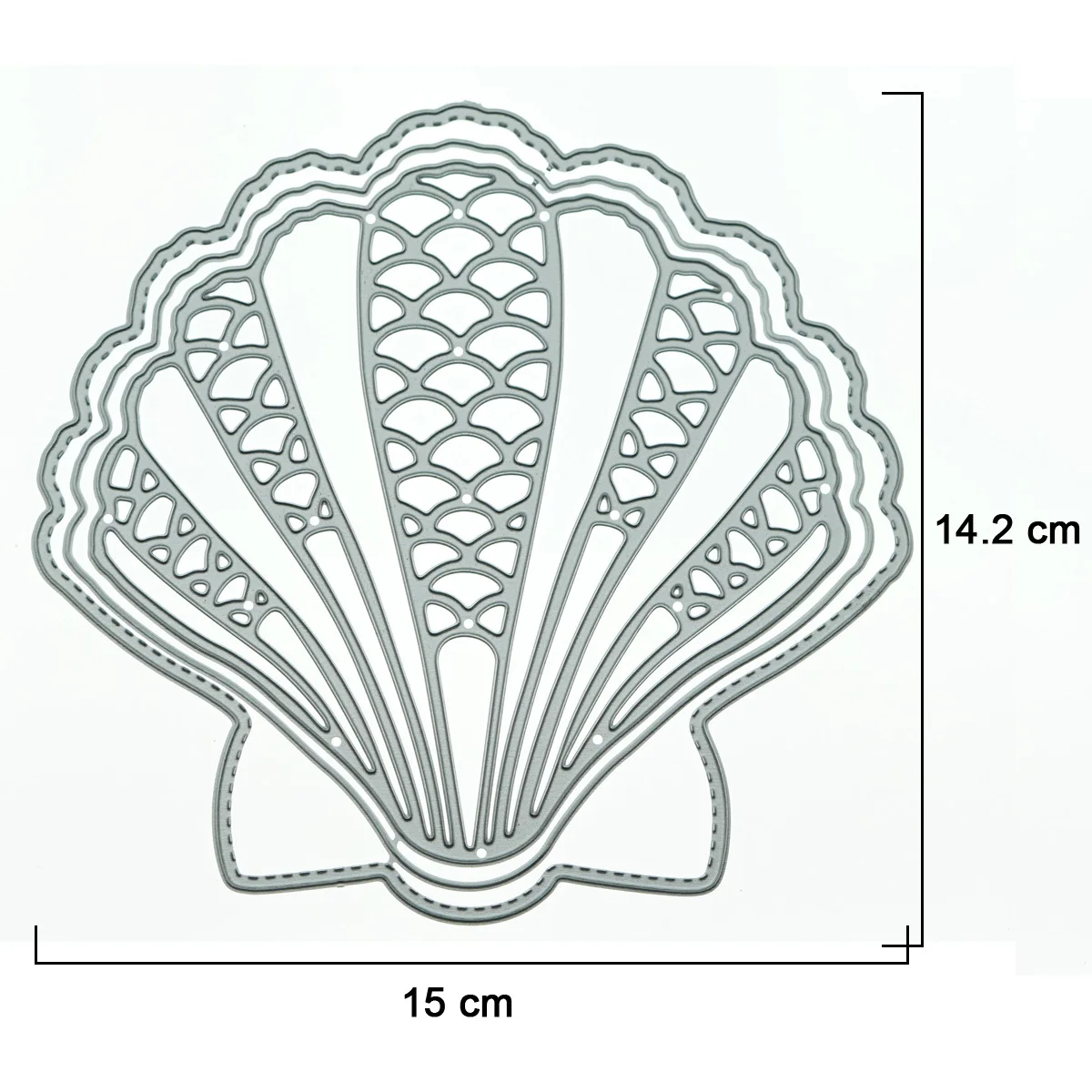 Super duże metalowe wykrojniki Sea Ocean Scapllop Shell wzór nóż tnący wzornik do scrapbookingu klip Art Album dekorowanie