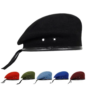 Unisex Solid Color Beret Men Women Painters Hats Autumn Winter Warm Berets Flat Cap Hip…