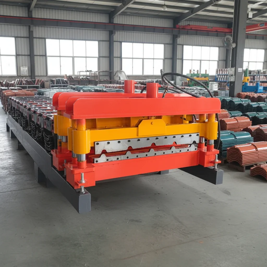Export Standard Glazed Tile Aluminium Roofing Panel Making Roll Forming Machine RIB IBR Roof Panel Sheet Making Machine