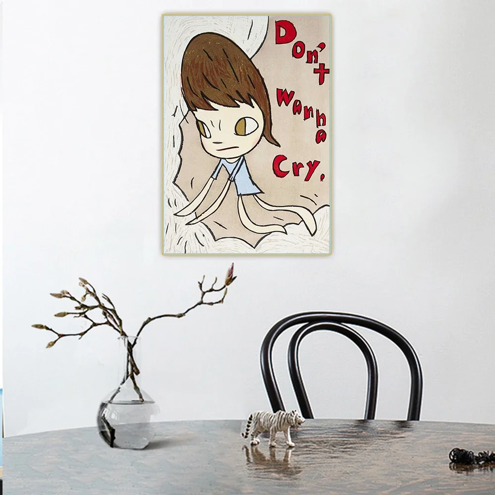 Citon Yoshitomo Nara《Don't Wanna Cry》Canvas Art Oil Painting Artwork Poster Picture Background Wall Decor Home Decoration