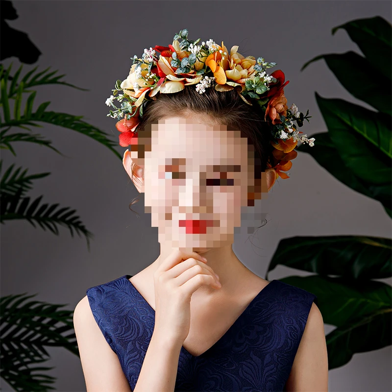 Children's headgear princess wreath Mori fresh head flower hair accessories Girls birthday photography show catwalk headband