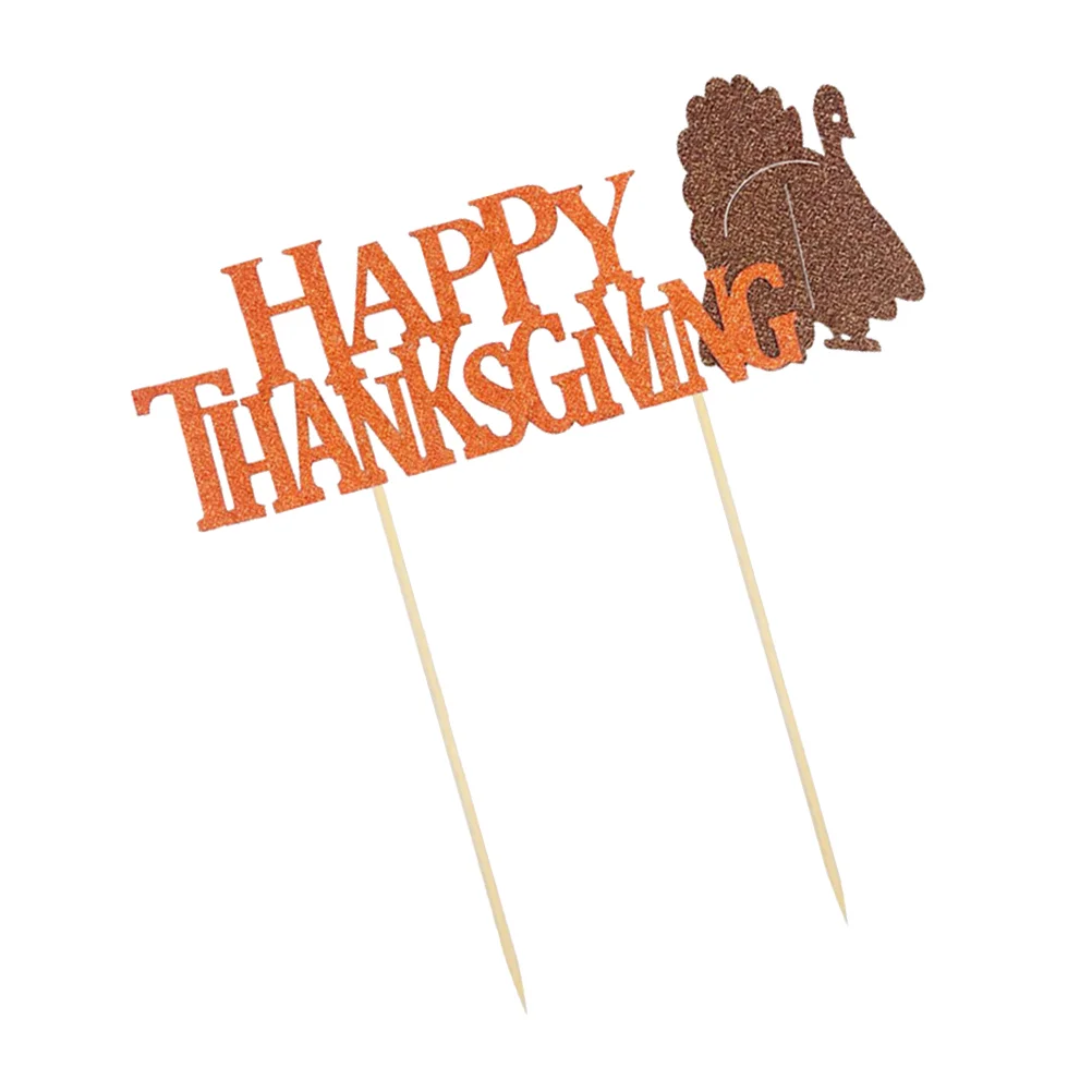 Thanksgiving Cake Topper Happy Thanksgiving Turkey Cupake Topper Party Cake Food Picks Dessert Decoration