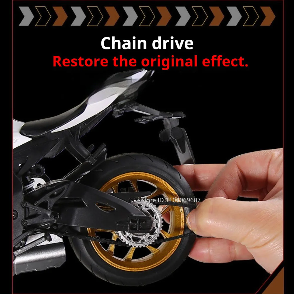 1:9 R1 Honda CBR1000 Diecast Alloy Toy Motorcycle Diecast Car Model Front Wheel Steering with Light Miniature Car Boyfriend Gift