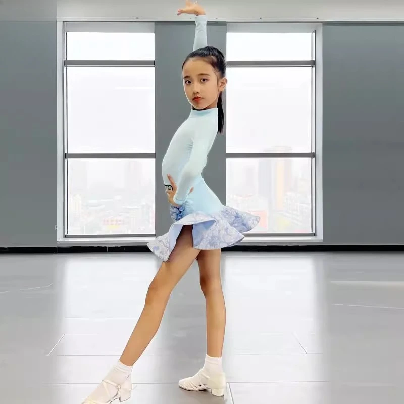 ملابس ممارسة الرقص اللاتيني للأطفال للفتيات ملابس أداء الرقص الاحترافي ملابس الرقص اللاتيني للفتيات
