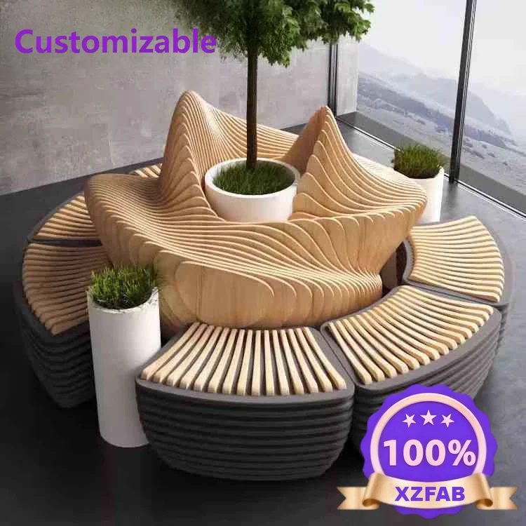 Factory Direct 2026 Wooden slice special-shaped seat Commercial block Creative rest area Art slice Anticorrosive wood Solid wood