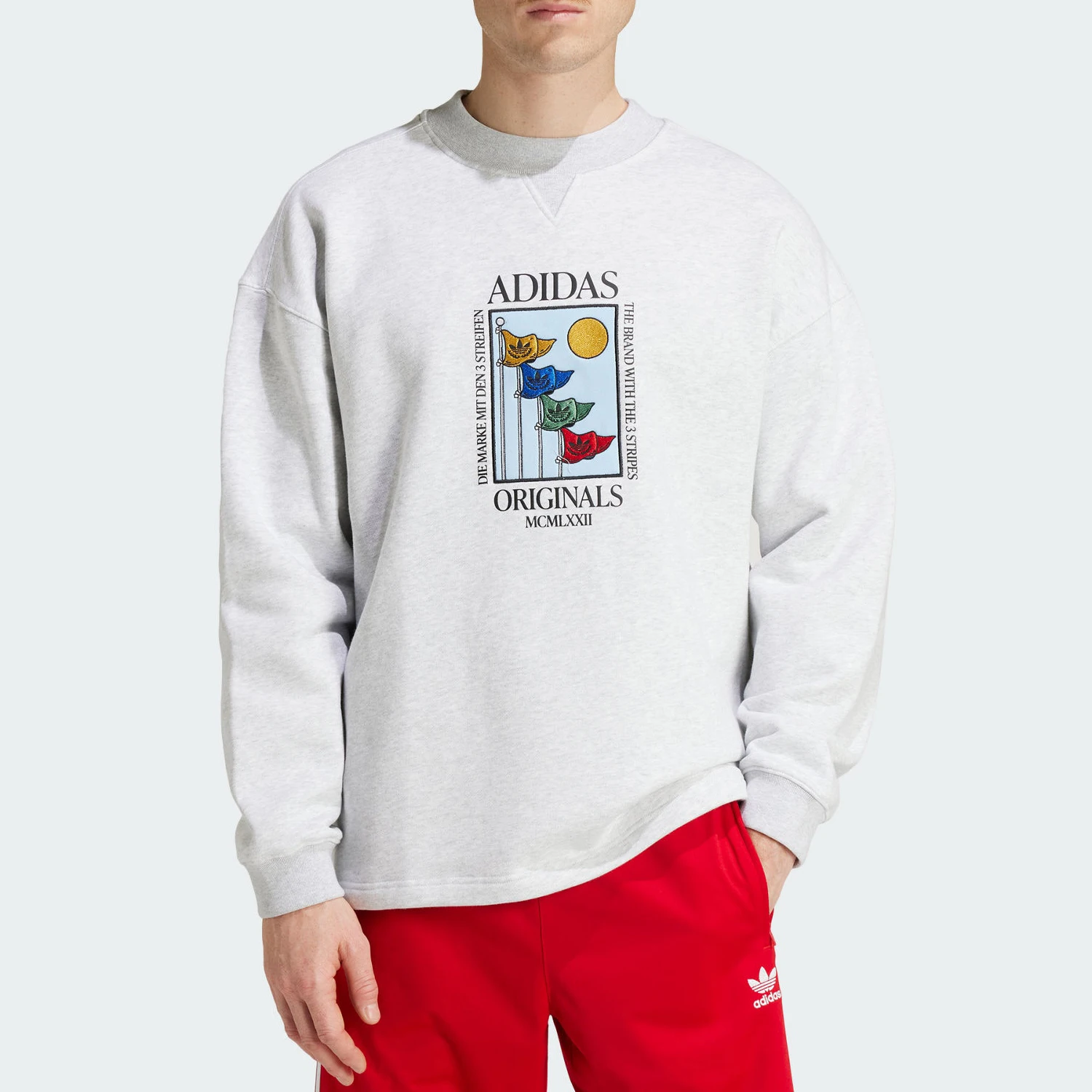 

Adidas Authentic New Men's Terry Cloth Loose Sports Round Neck Hoodie IZ2550