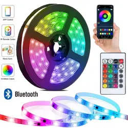 Taśma LED RGB 5050,3M 5M DC5V USB 24Keys Taśma LED Bluetooth z pilotem zdalnego sterowania Lampa zmieniająca kolor na imprezę