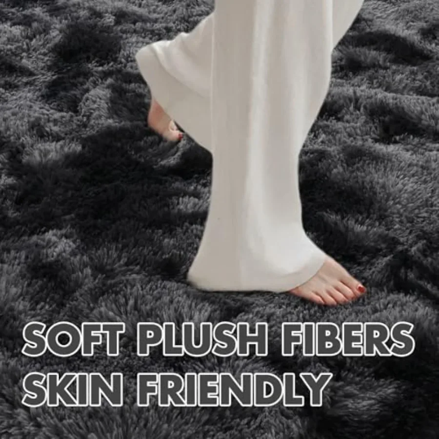 6x9 Feet Large Shag Rugs for Living Room Decor, Tie-Dyed Ultra Soft Fluffy Furry Area Rugs for Bedroom Indoor Floor, Aesthetic view 4