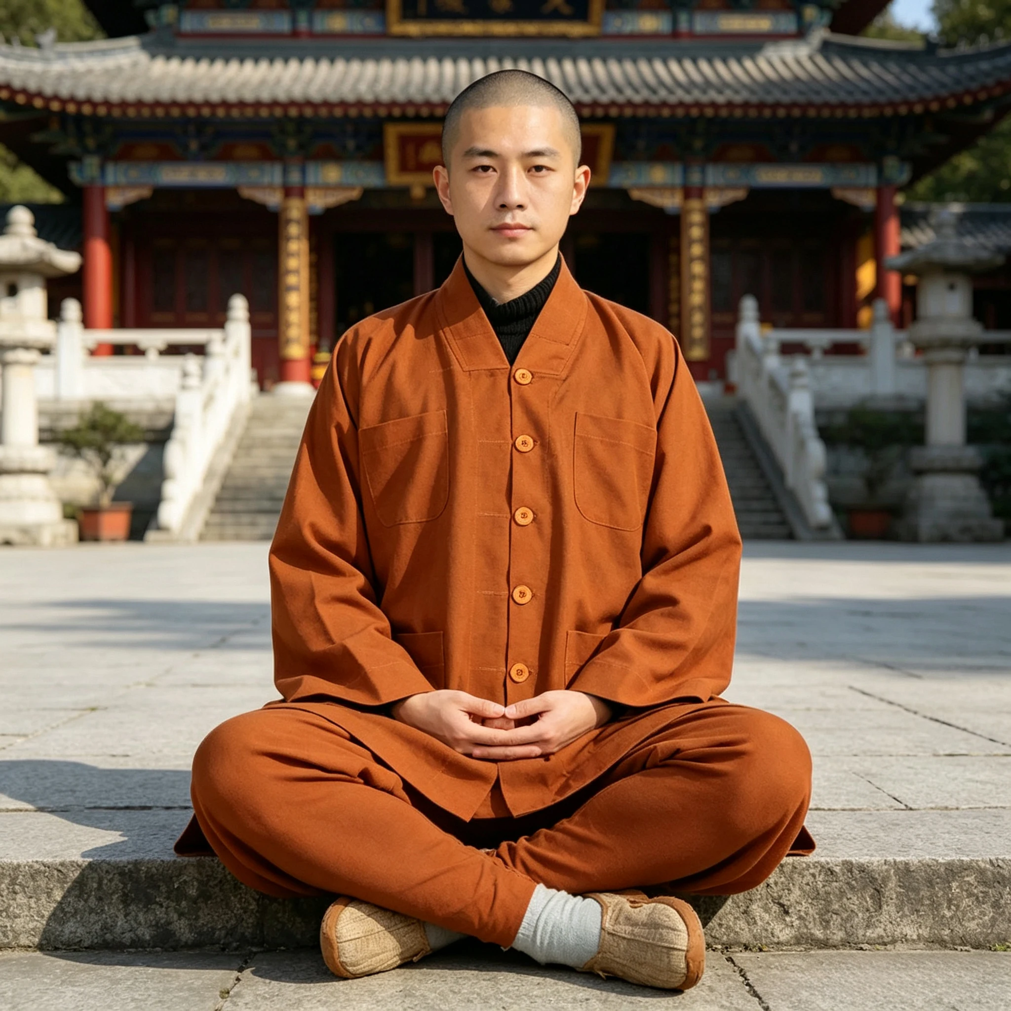 ultra-thin-summer-monastic-robe-set-for-men-and-women-loose-fit-casual-single-button-closure-pure-color-monastic-clothing
