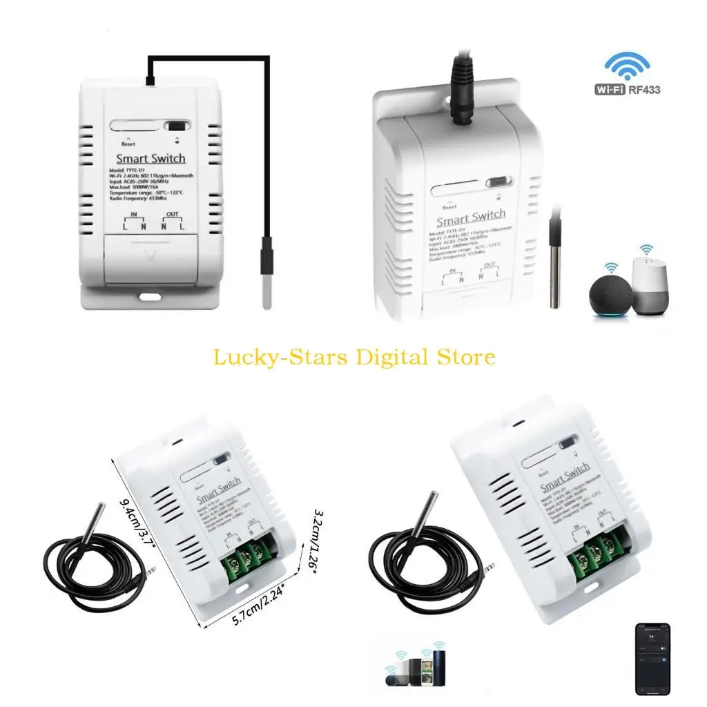 

T3EE WiFi Tempret Tempret Switing 1 Gang One-Relay Выход 3000W 16A
