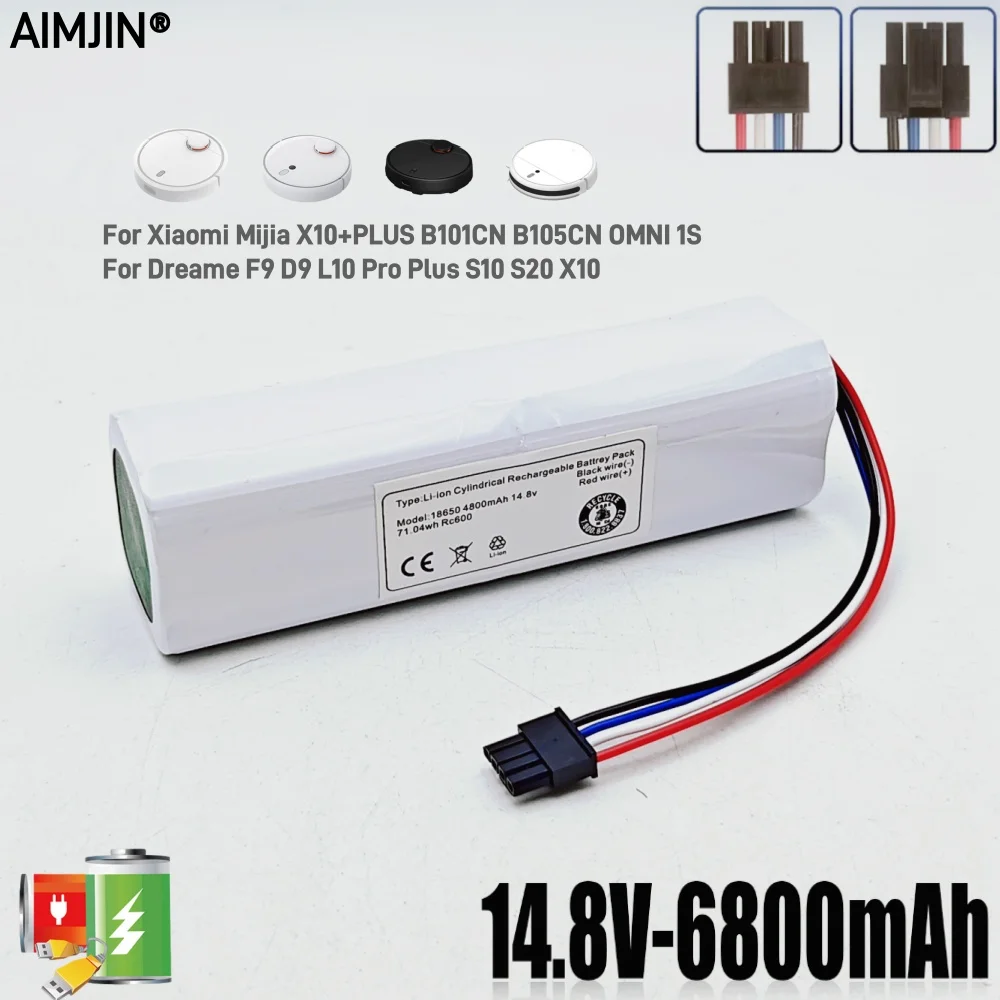 

Сменный аккумулятор 4S2P 14,8 В 6800 мАч для пылесоса Xiaomi Mijia Dreame S10 D9 F9 L10Pro L10Plus