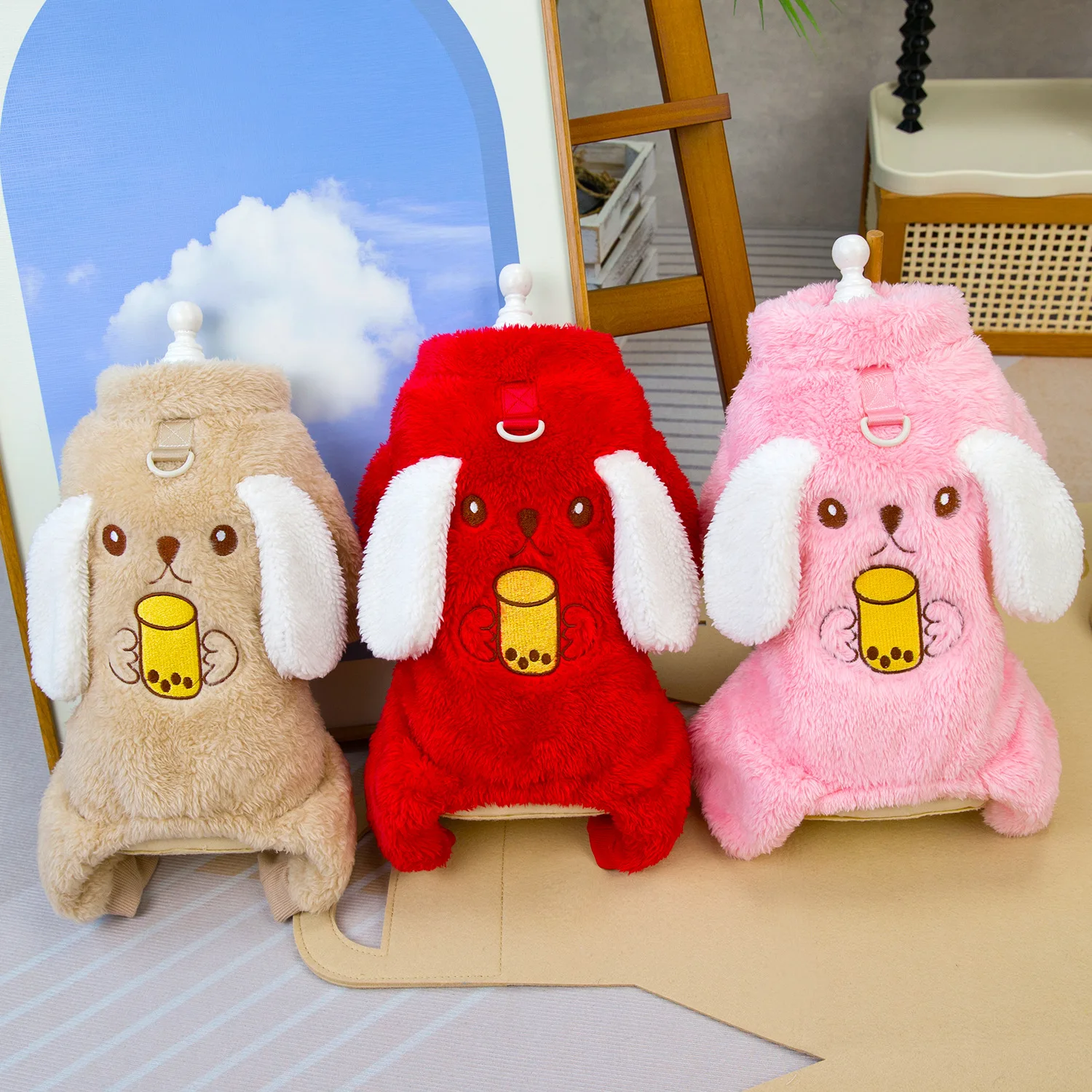 

Thickened Warm Pet Four-Legged Coat Teddy Bibi Bear Pomeranian Universal Windproof Leashable Design Indoor And Outdoor Wear