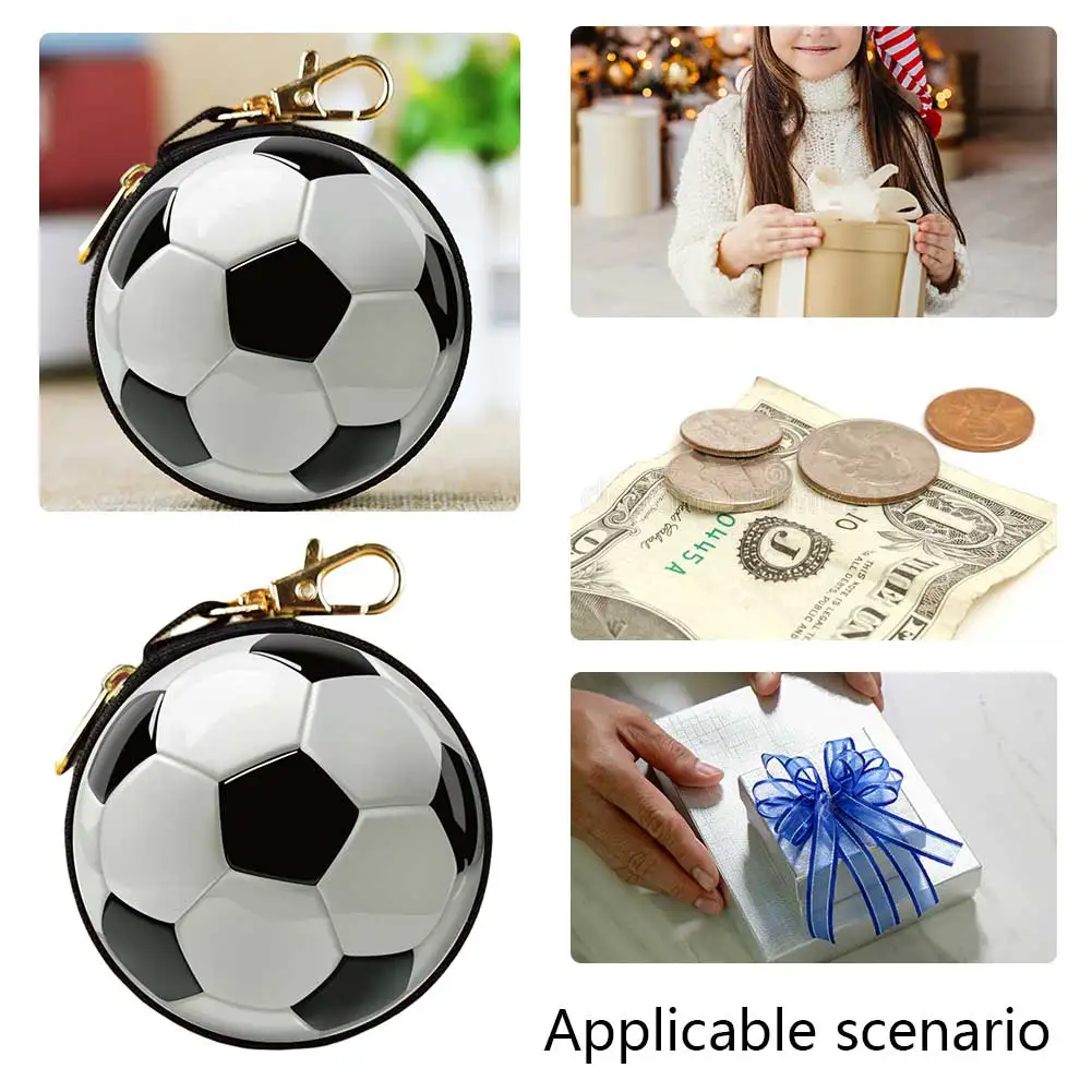 Small Creative Ball Pattern Coin Purse for Kid Boys Girls Small Gift Fashion Change Purses Mini Wallets Zipper Storage Box Bag