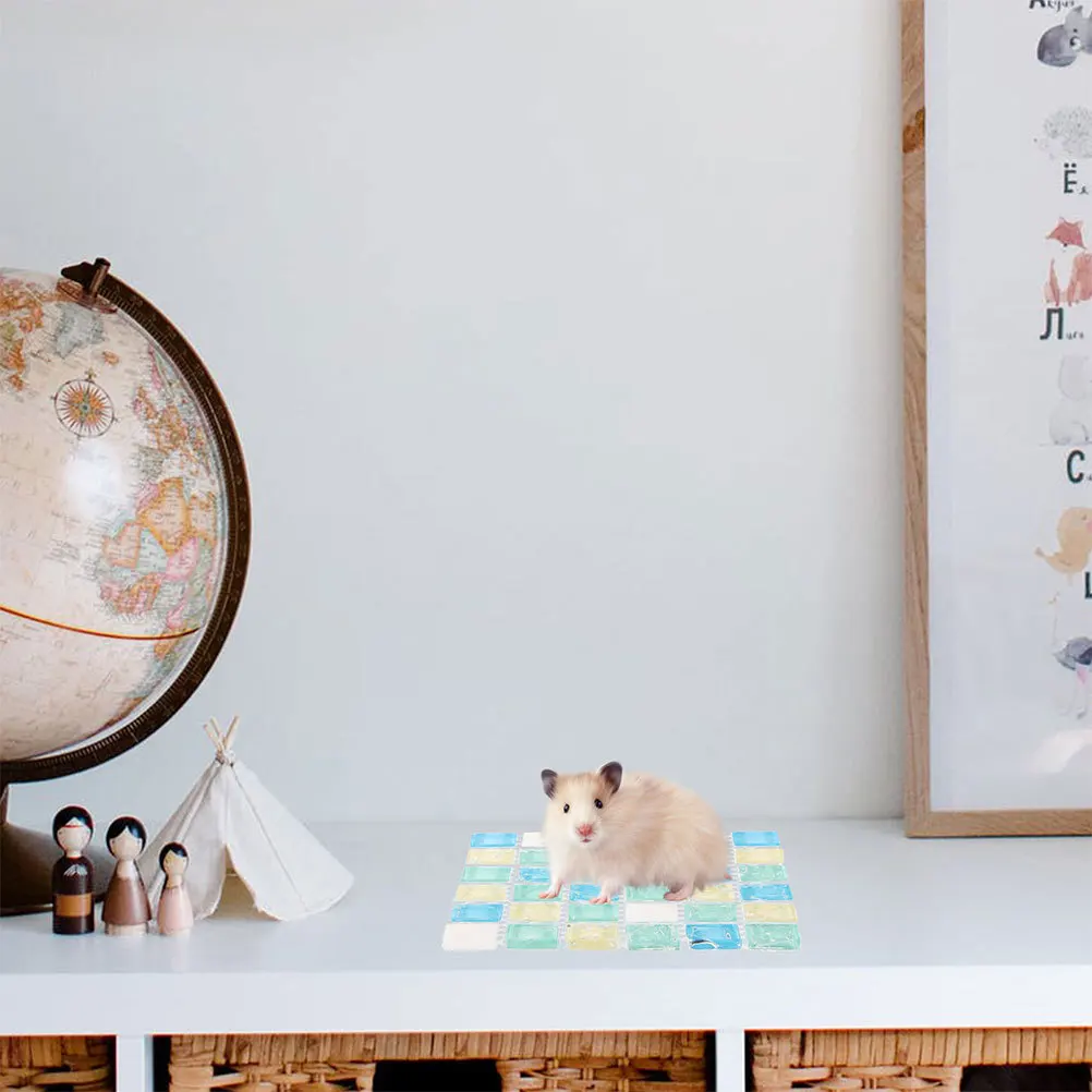 

3Pcs Small Pet Cooling Mat Summer Hamster Sleeping Pad Marble Stone Surface Reusable Cool Bed for Rabbit Chinchilla Cage