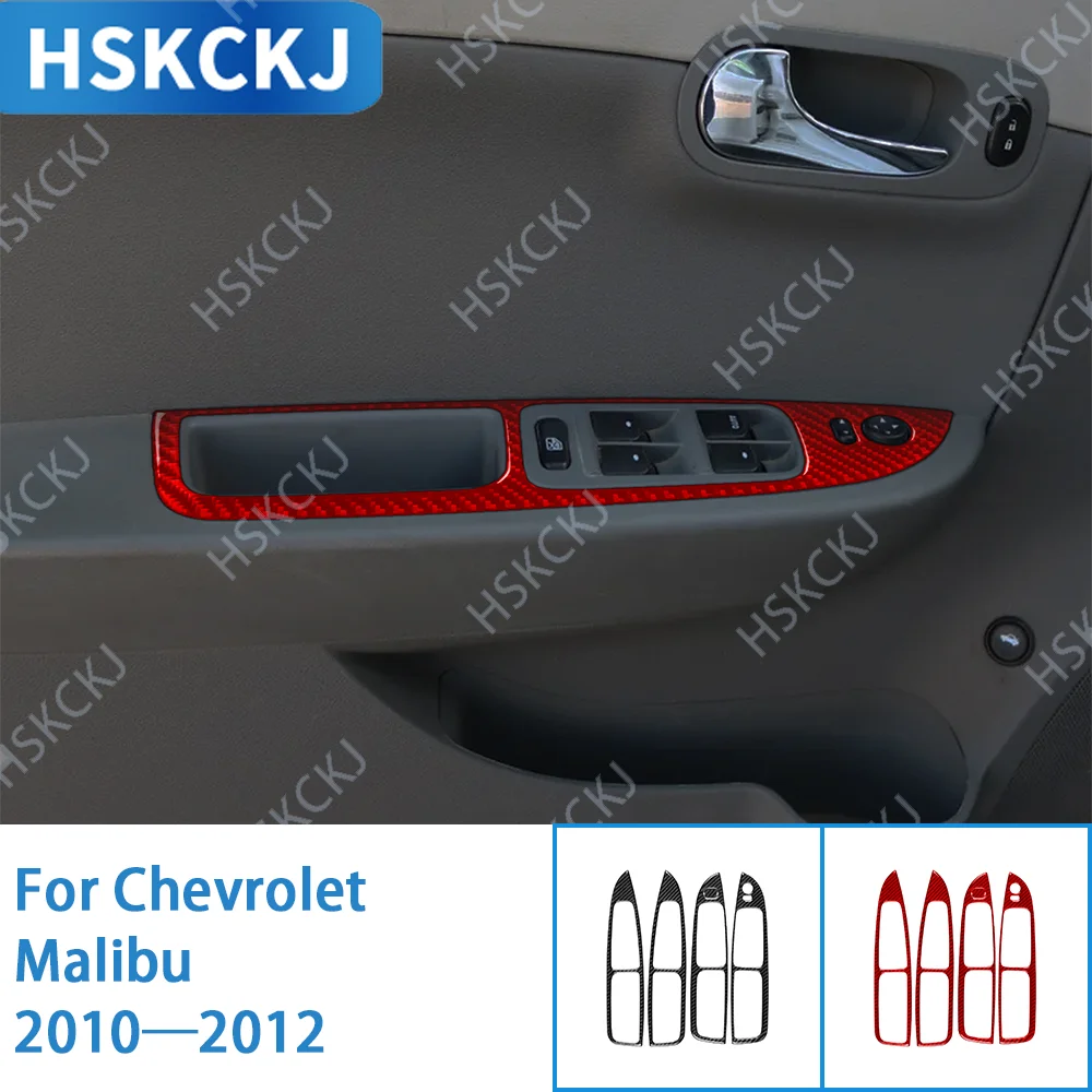 

Car Interior Accessories Window Control Switch Lifting Outer Panel Carbon Fiber Trim Sticker For Chevrolet Malibu 2010—2012